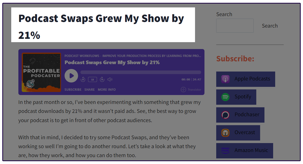 21% podcast growth doing podcast swaps