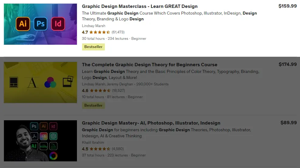 a best-selling dsign course on udemy that uses the word 'masterclass" in it