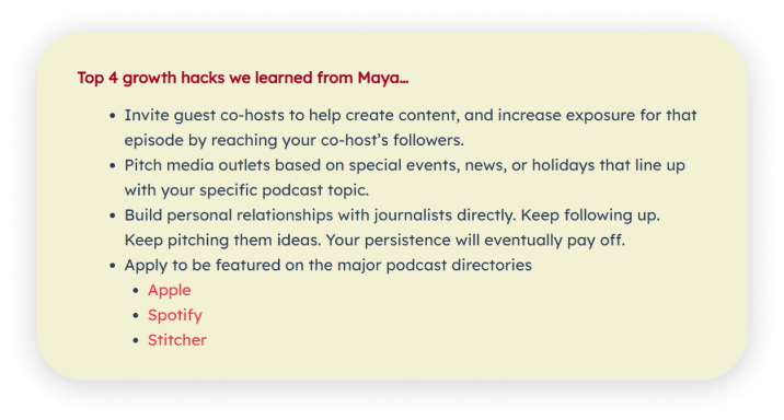 Podcast Growth Hacks