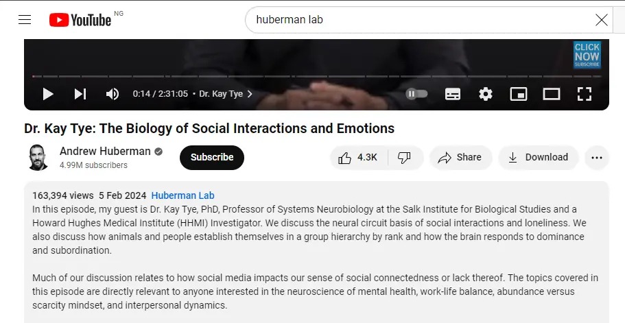 Huberman lab podcast episode