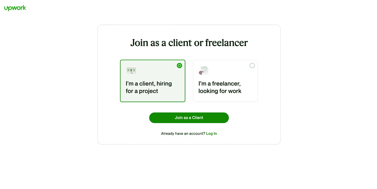 Sign up to upwork to find a podcasting freelancer