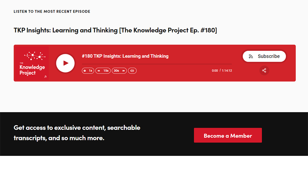 podcast membership transcript the knowledge project
