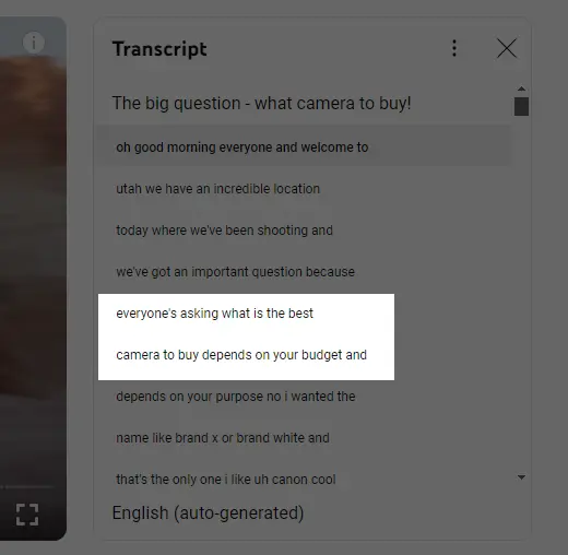 youtube-transcript-keyword