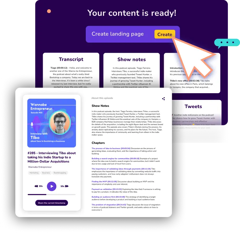Podcast landing page