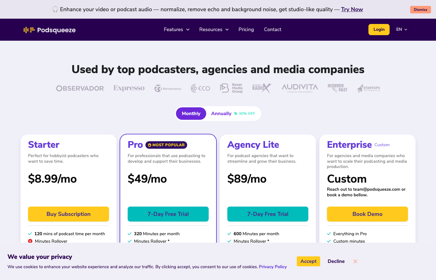 Podsqueeze pricing